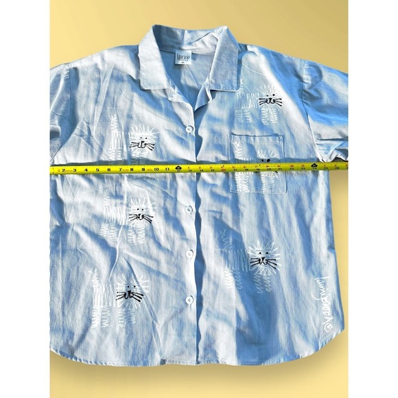 VTG Lauriejo Designs Sailor Strips Hand Painted Lions Novelty Blouse Women's XL - Picture 10 of 12